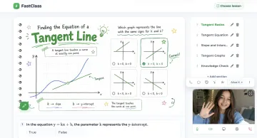Interactive FastClass lesson with a video call and student task